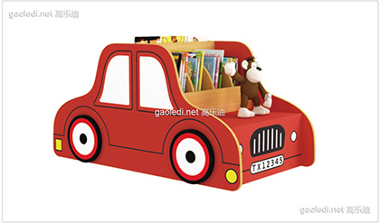 红色小汽车造型书架